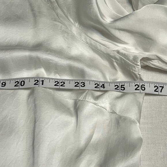 Lauren Ralph Lauren Ivory Satin Blouse 2X Button Front Long Sleeve 100% Viscose - Picture 7 of 9